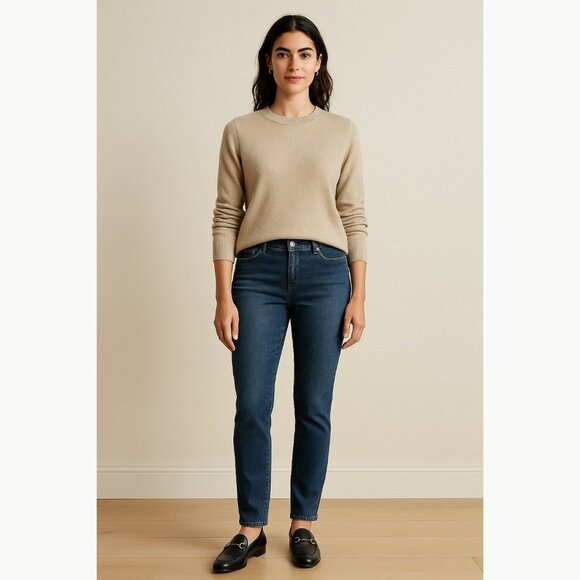 J. Jill Tried & True Fit Slim Leg Jean Womens 10 Blue Supersoft Stretch Mid Rise - Picture 1 of 11